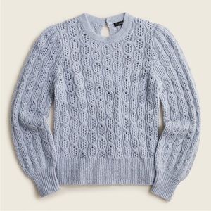 J. Crew Balloon Sleeve Cable-Knit Sweater